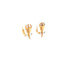 These elegant Rose Gold-filled huggie earrings, named "Rose flower Zirconia Stones and Petals," feature intricately designed petals and small leaves adorned with sparkling zirconia gems. They are positioned symmetrically on a white background.